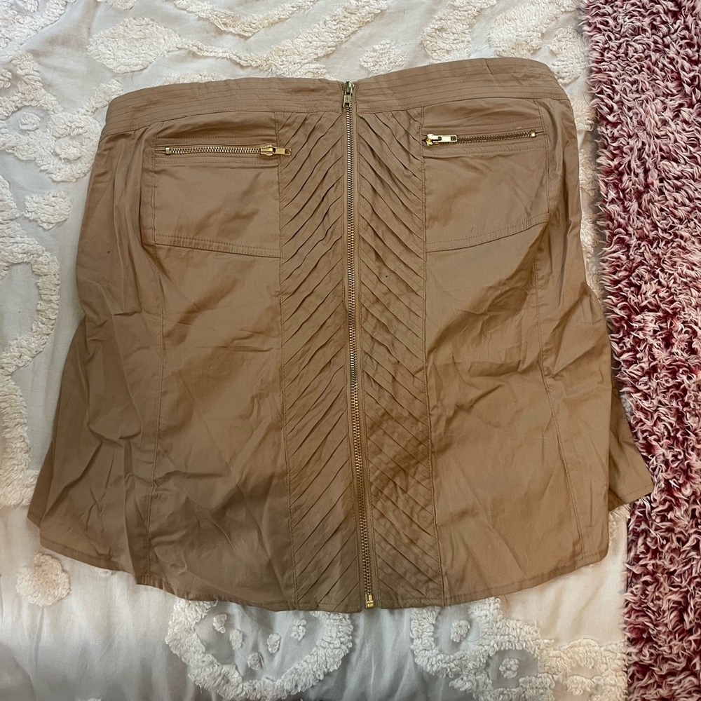 Brown Zipper Corset Top